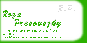 roza presovszky business card